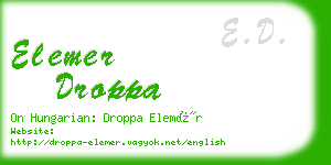 elemer droppa business card